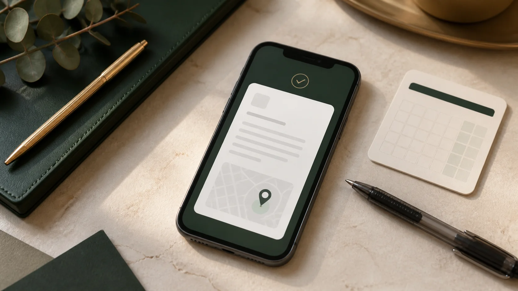 Celular com confirmação de inscrição e marcador de local de prova do Revalida